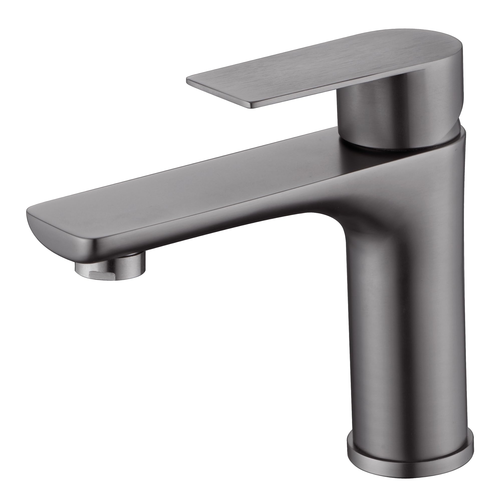 Hcfyauis Gun Gray Bathroom Faucets For Sink Lavatory Faucet 304 Stainless Steel Single Hole Single Handle, Gray