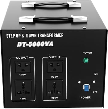 5000VA Voltage Transformer 110V to 220V / 220V to 120V Step Up & Down Power Converter w/ 4 Outlets 2 Universal + 2 US Sockets & High-Current Terminals, Overload/Temperature/Lightning Protection