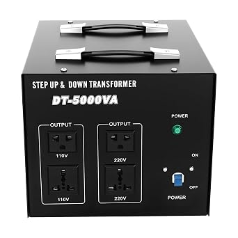 8000W/10000W Voltage Converter Transformer Step Up Step Down, Heavy Duty Step Up/Down AC 110V to/from 220V, w/US Standard Power Cord,Circuit Breaker Protection - CE Certified 5000, Watts