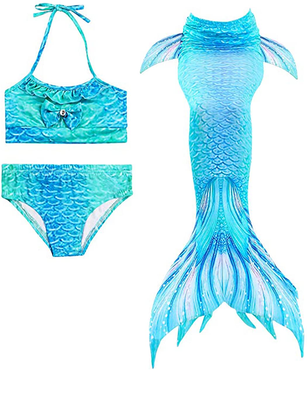 NAITOKE Niñas Cola de Sirena con Bikini para Fiesta de Natación Cosplay,CCI,110
