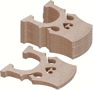 Mxfans Cello Bridge 4/4 Full Size Burlywood Maple Bridge for Cello Strings Wood Set of 5