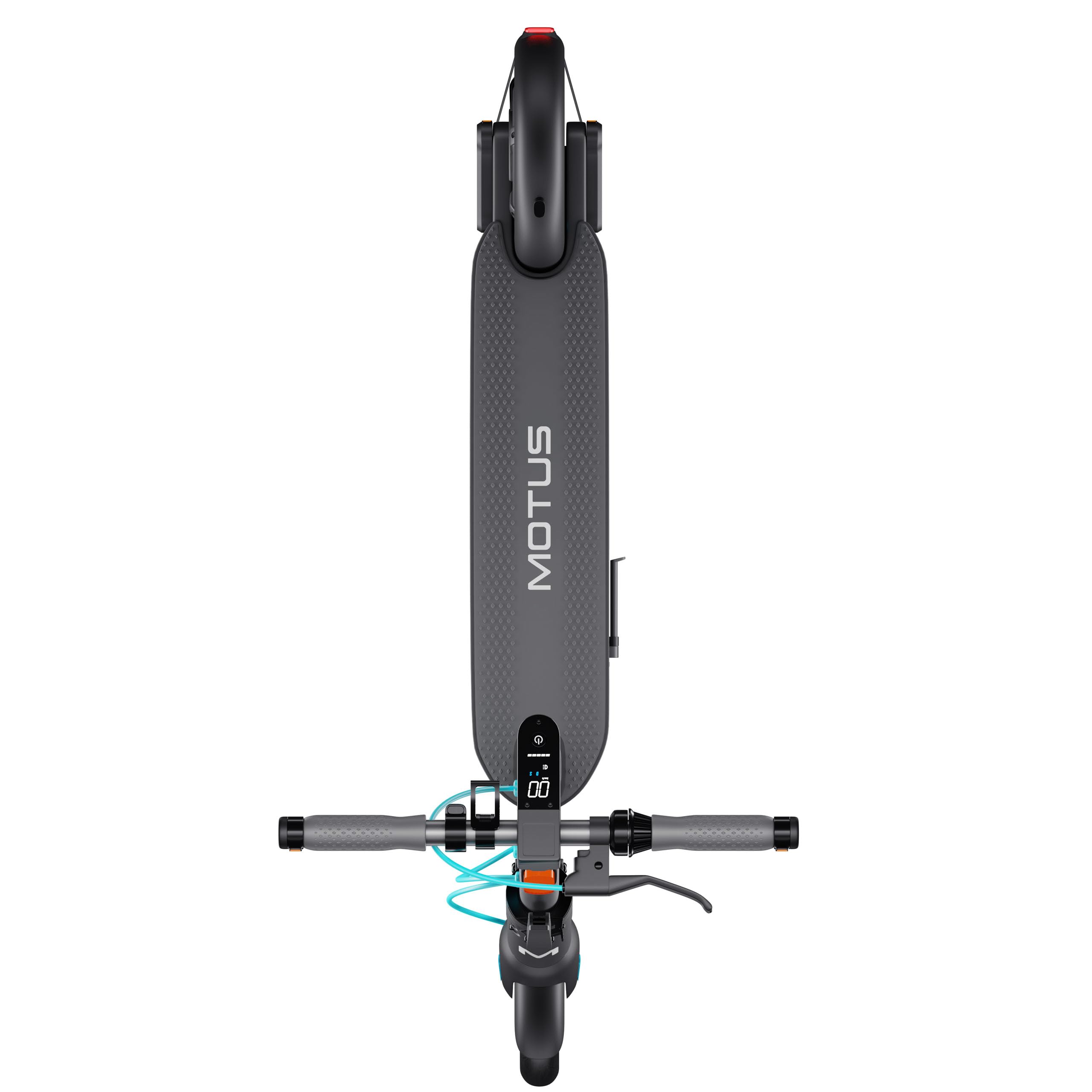 Trottinette Électrique Adulte Pliable 350W Motus Scooty 10 Gen 5 – Batterie 36V 15Ah, Autonomie 65 km, Roues 10", Clignotants LED, Régulateur de Vitesse, Écran LCD, Gris-Turquoise