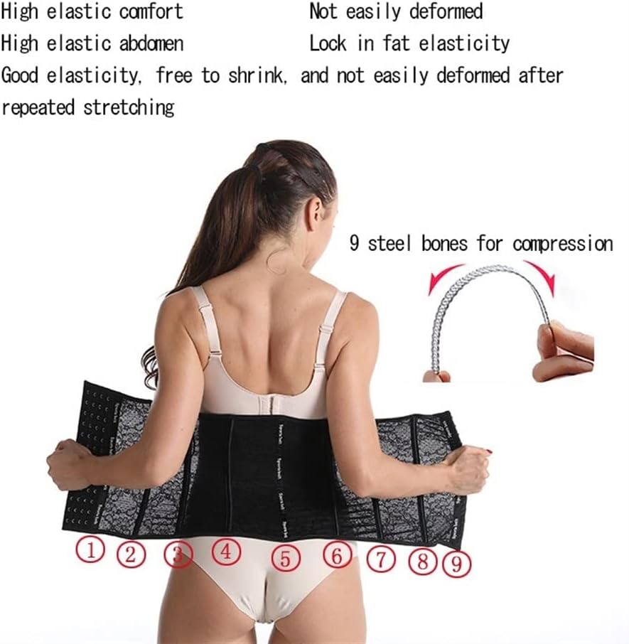 Slimming Waist Trainer Sports Belt Shapewear Cincher Tummy Control Body Shaper Strap for Women Corset Girdles,Black-Small