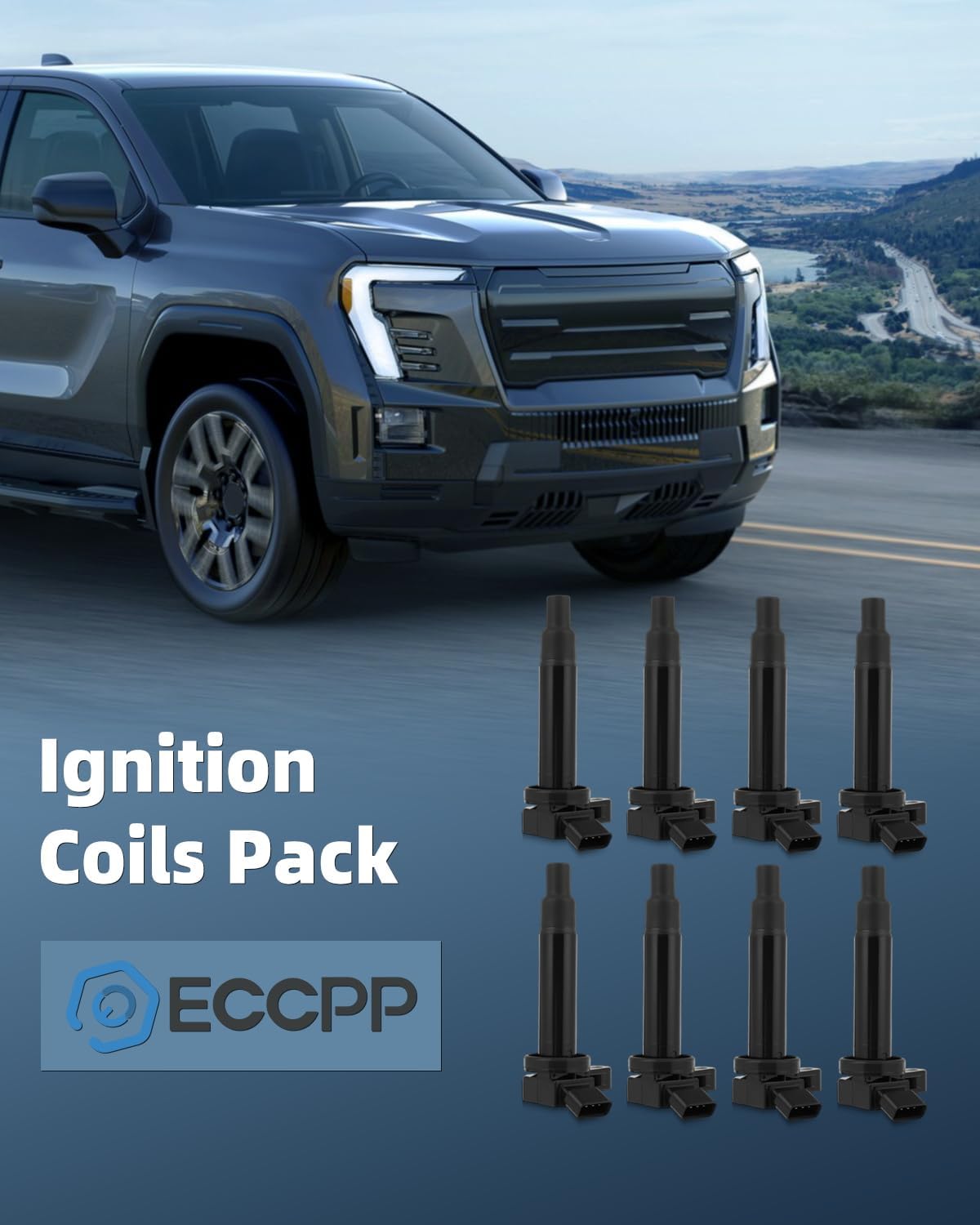 ECCPP Pack of 8 Ignition Coils for Toyota 4runner T-undra for Lexus GS430 LS430 GX470 LX470 LX570 4.3L 4.7L 5.7L V8 Replacement for UF230 UF493 C1173 5C1196