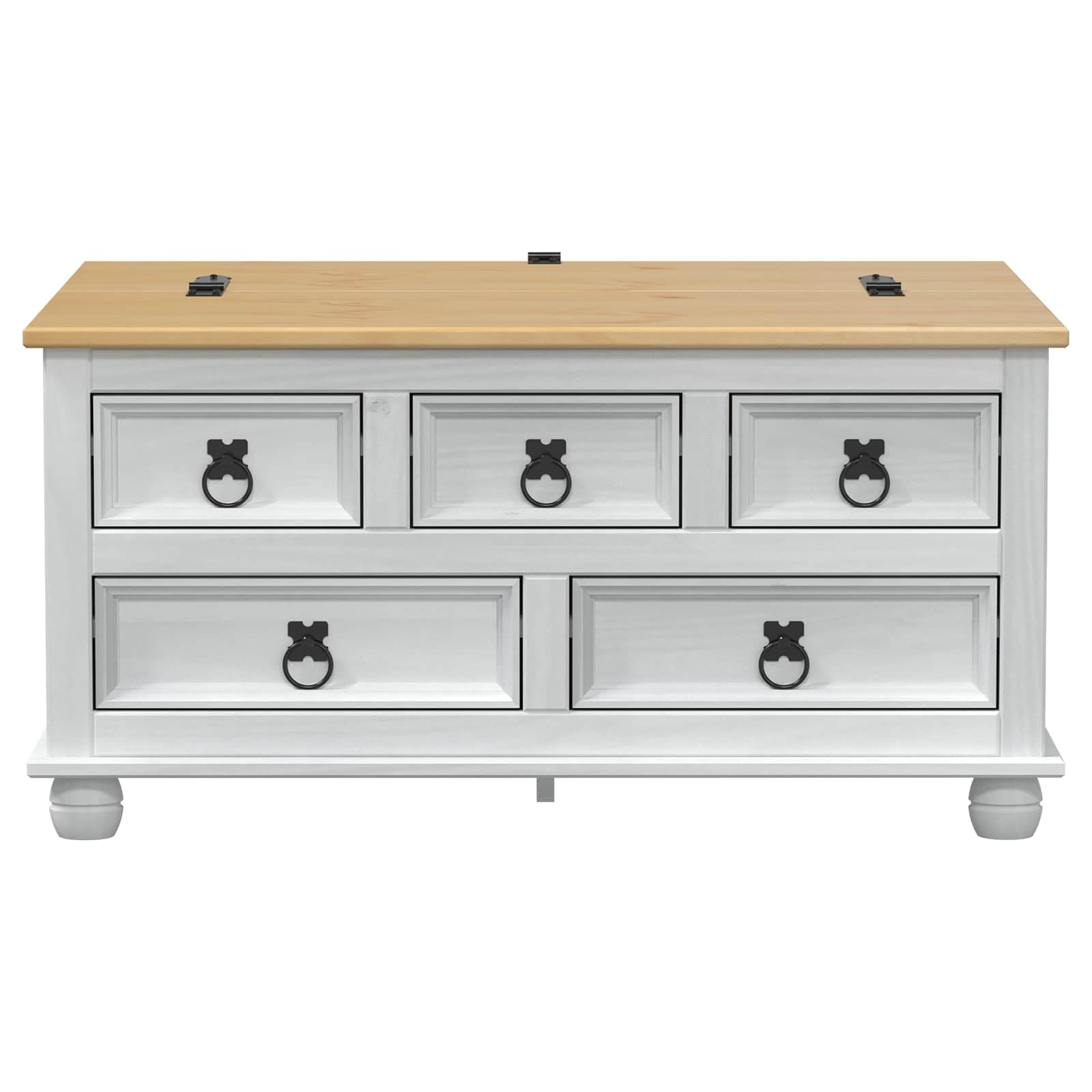 Caja de almacenamiento blanca 90 x 78 x 45 cm madera maciza de pino rústico baúl de madera con espacio de almacenamiento, caja decorativa, baúl de asiento, organizador para salón, dormitorio