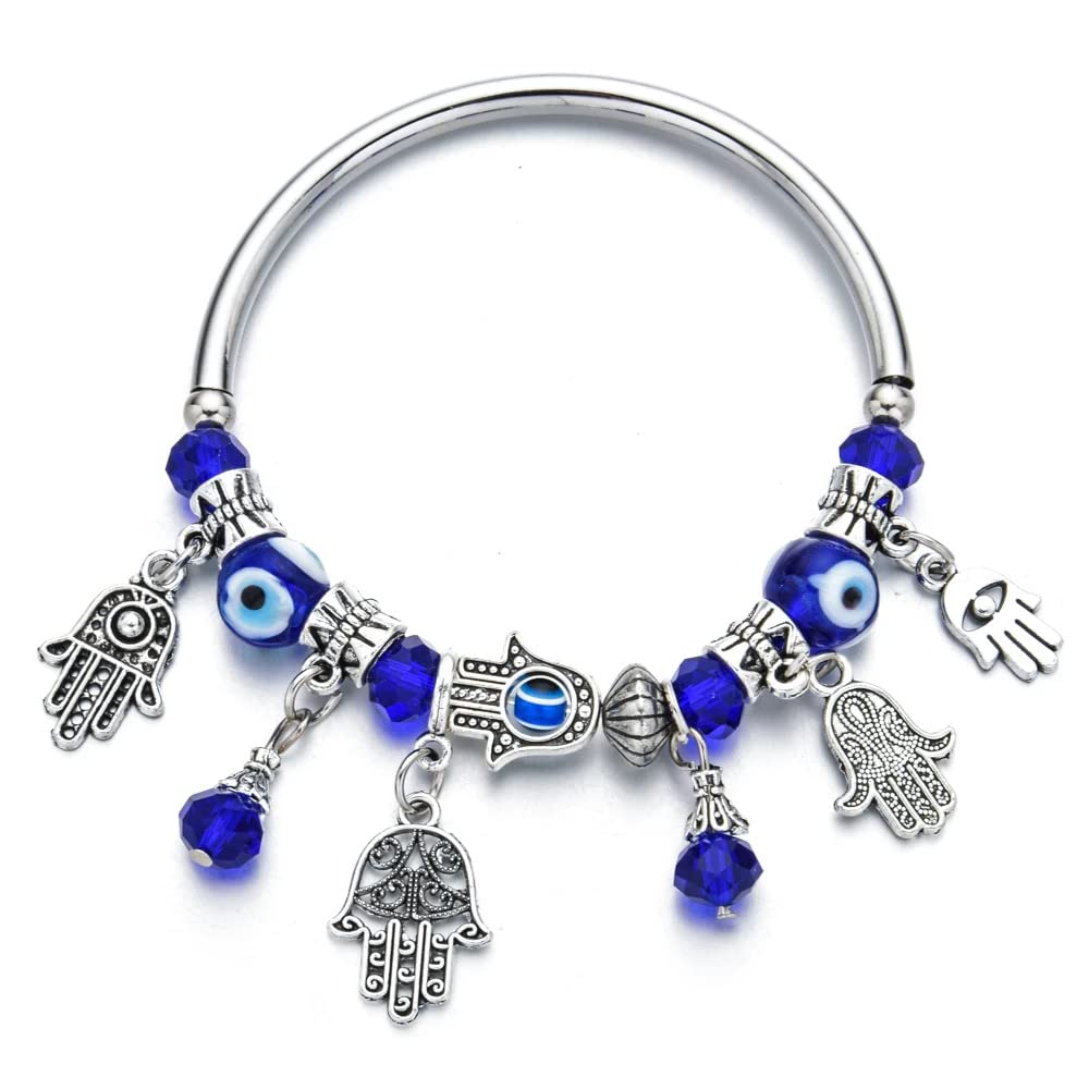 Turkish Blue Evil Eye Charm Bracelet Hand Beaded Stone Bracelet for Women & Girls (B0BPSJCBZF) Amazon Price History, Amazon Price Tracker