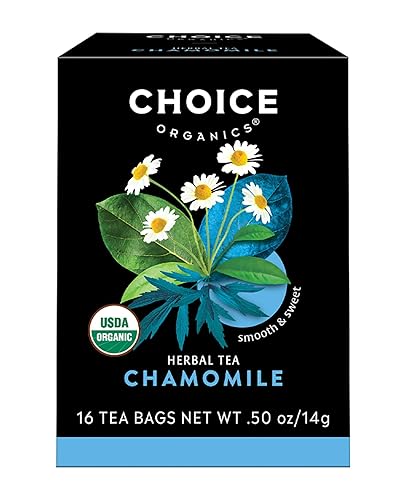 Choice Organics - Té orgánico de manzanilla paquete de 3 - compostable - sin cafeína - 48 bolsas de té de hierbas orgánicas