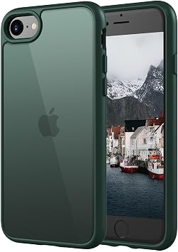 ORDA Matt Case for iPhone SE 3/2 2022/2020,for iPhone 8/7,Military Shockproof Ultra Slim Translucent Matte Cover for iPhone 16e Phone case Scratch & Fingerprint Resistant -4.7"- Dark Green