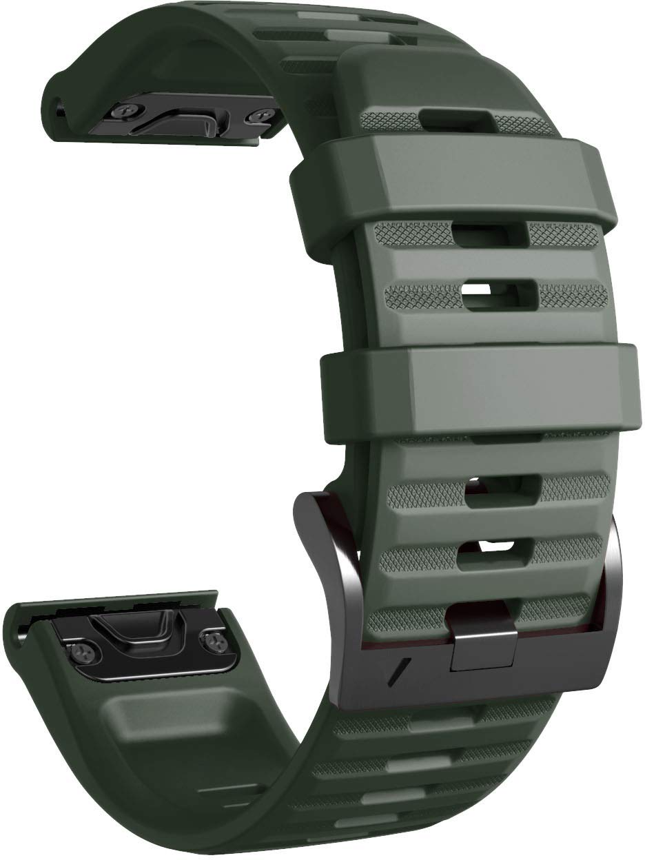 Cinturino QuickFit 26mm Per Garmin Fenix 6X/5X/3 – Silicone Morbido, Anallergico, Impermeabile – Adatto Per Quatix 3, Tactix Bravo, D2 Charlie - 4