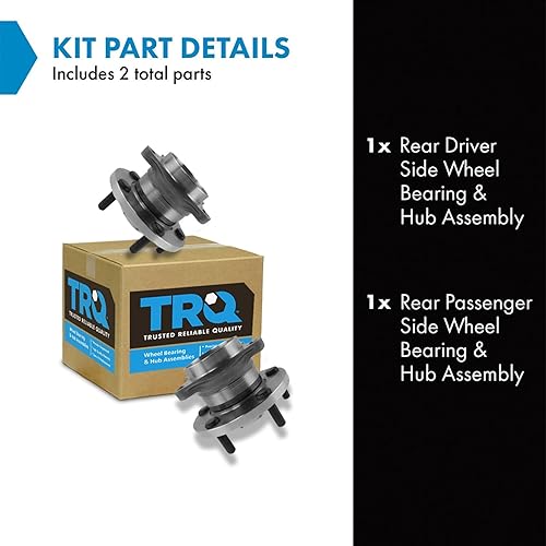 Miniatura 2 de TRQ Cojinete de rueda y conjunto de buje Par de lados izquierdo y derecho trasero para Mazda CX-9