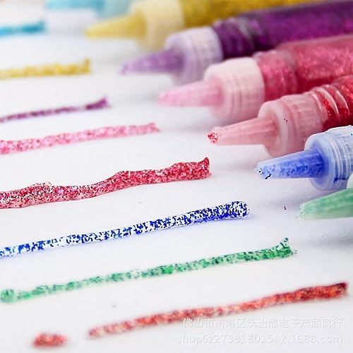 Miniatura 3 de Mesen Paquete de 10 unidades  Juego de barras de pegamento con purpurina no tóxicas y lavables, bolígrafos de gel con purpurina para proyectos de