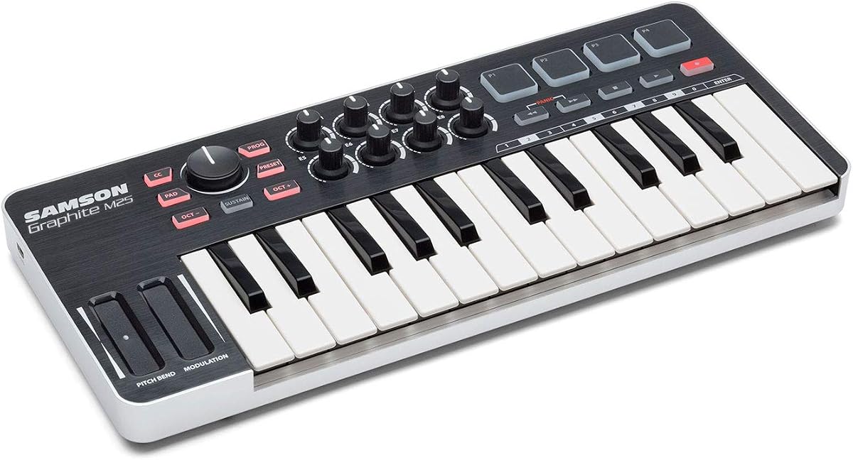 Controlador MIDI Samson Graphite M25 Mini USB