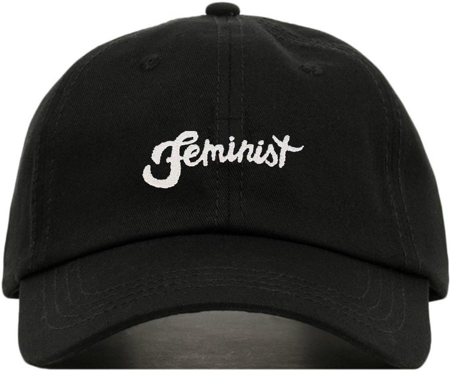 Feminist Baseball Hat, Embroidered Dad Cap, Unstructured Soft Cotton, Adjustable Strap Back (Multiple Colors)
