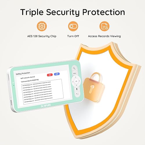 Miniatura 9 de BOIFUN Monitor de bebé WiFi 2K con cámara y audio, aplicación para teléfono inteligente, luz nocturna colorida, detección inteligente de movimiento,