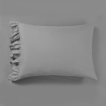 Lush Decor Reyna Ruffle Sheet Set 4 Piece Set Twin, Dark Gray - Twin Sheets - Kids Bed Sheets - Twin Size Bed Sheet Set - Coquette Bedroom Decor