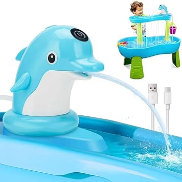Dolphin Water Table Pump - Rechargeable,3.5H Play,Easy Stick - On Install