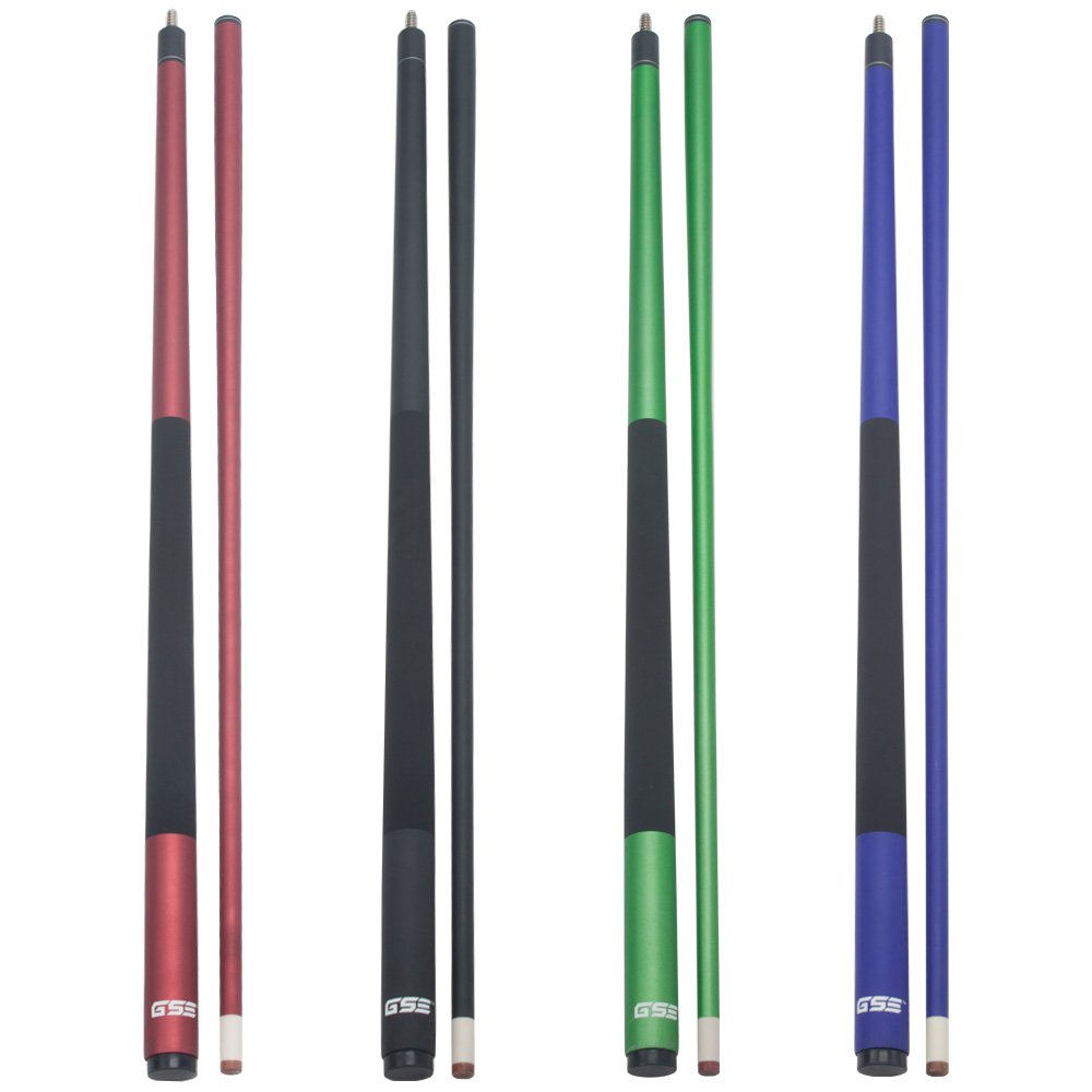 gse 58" 2-piece fiberglass graphite composite billiard pool cue sticks (several colors available, weight from 18oz, 19oz, 20oz, 21oz)