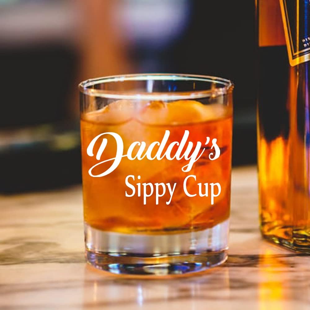 AGMDESIGN Daddy's Sippy Cup Whiskey Glasses, Father's Day Funny Whiskey Glass, Birthday Gifts for Dad from Daughter, Father's Day Gifts for Man Father New Dad Uncle Grandfather - Image 5