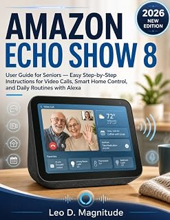 AMAZON ECHO SHOW 8 USER GUIDE FOR SENIORS: Easy Step-by-Step Instructions for Video Calls, Smart Home Control, and Daily Routines with Alexa