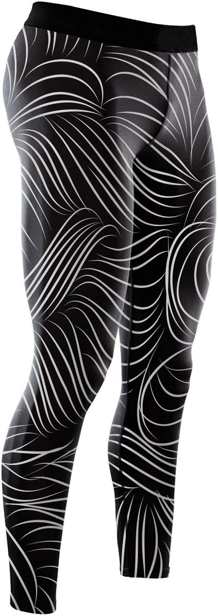 O2TEE Men's Novelty 3D Digital Printed Quick Dry Workout Athletic Tights Leggings Pants