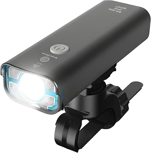 BrightRoad - Juego de luces de bicicleta recargables de 800 luces delanteras y 40 lúmenes, faros LED ultra brillantes, luz trasera inteligente para
