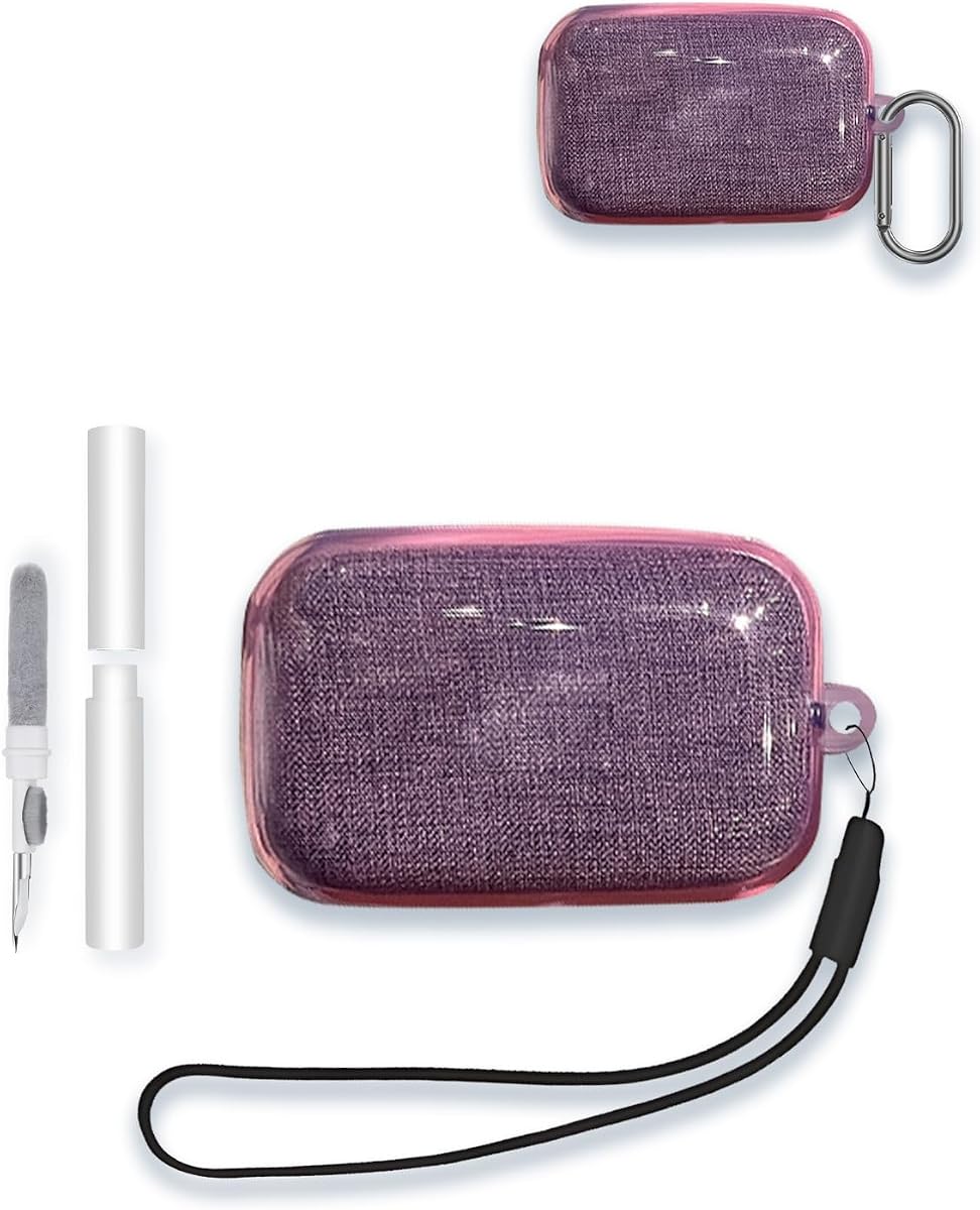 Case Cover for Sennheiser Momentum True Wireless 3 Wireless Earbuds,WUNIAK Clear Soft TPU Protective Cover with Keychain and Cleaner Kit for Women Men Shockproof Skin,Gradient Purple