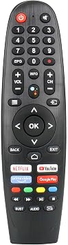EC32V2HA EC40V2FA Replace Remote Control for Caixun Android TV Remote and BLAUPUNKT, for SANSUI TV Remote and ARRQW