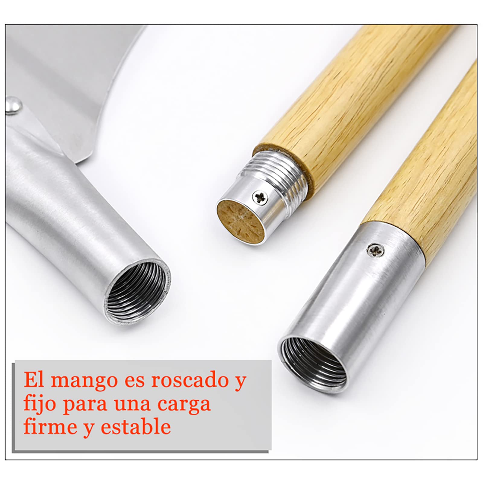 Largo Profesional Pala para Pizzas Aluminio, Pala para Pizza Horno, con Ligero y antideslizante Madera Mango, para Parrillas interiores y exteriores DIY pizza piedra (12?,Short)
