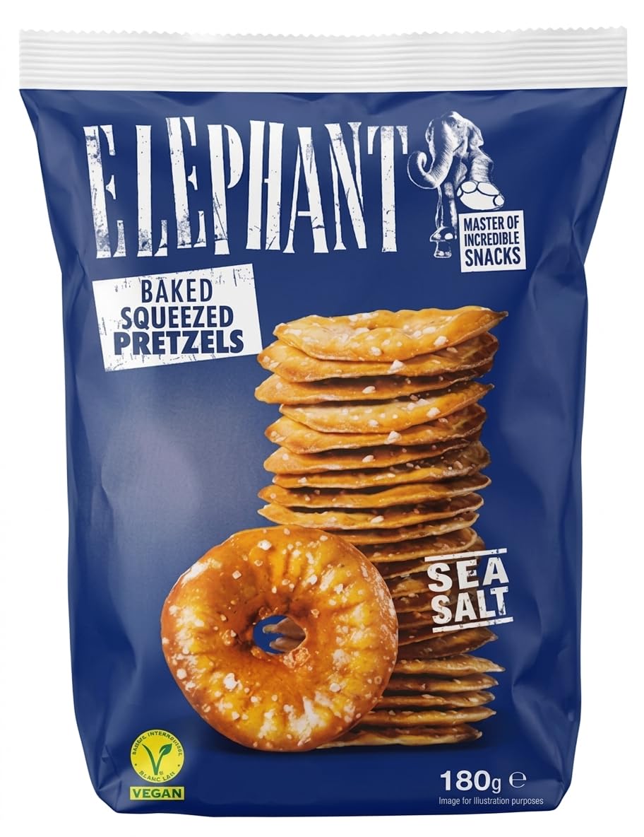 Elephant Baked Squeezed Pretzels with Sea Salt, Vegan, Halal, 180g-image-31