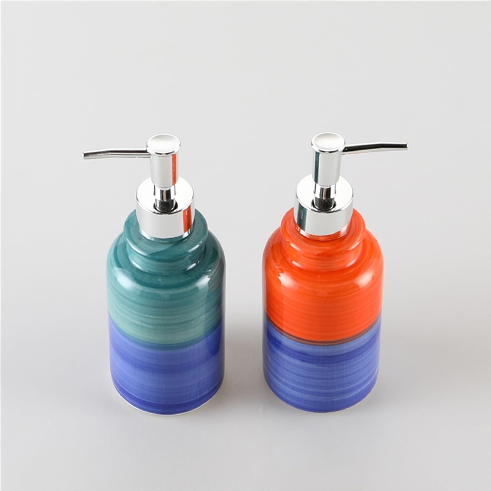 Dozownik mydła kreatywny kształt dozownik mydła do balsamu masaż olejek eteryczny mydło do mycia 350 ml/11,83 uncji pompa mydła do łazienki ceramiczna butelka mydła dozownik mydła (pomarańczowy)