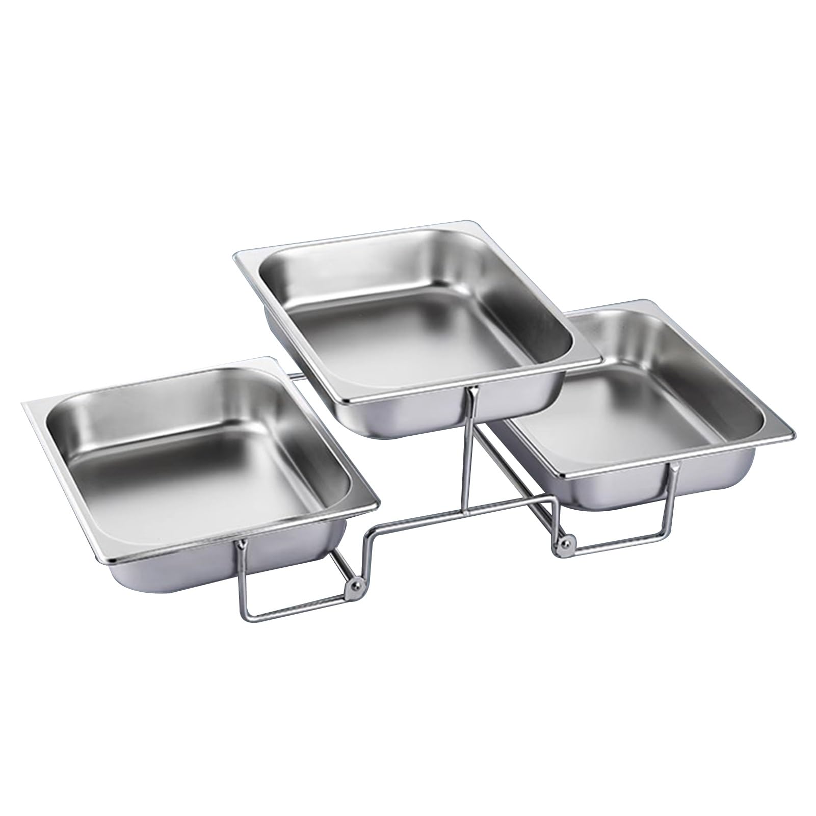 KLerDH Dessert Stand, for Parties Buffet Display Stand for IceDesserts & Fruits Condiment Dispenser 53x52x46cm(Silver,70x32x18cm)
