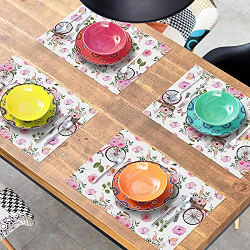Sets de table lavables pour protéger de la chaleur lot de 6 pièces rose - 8