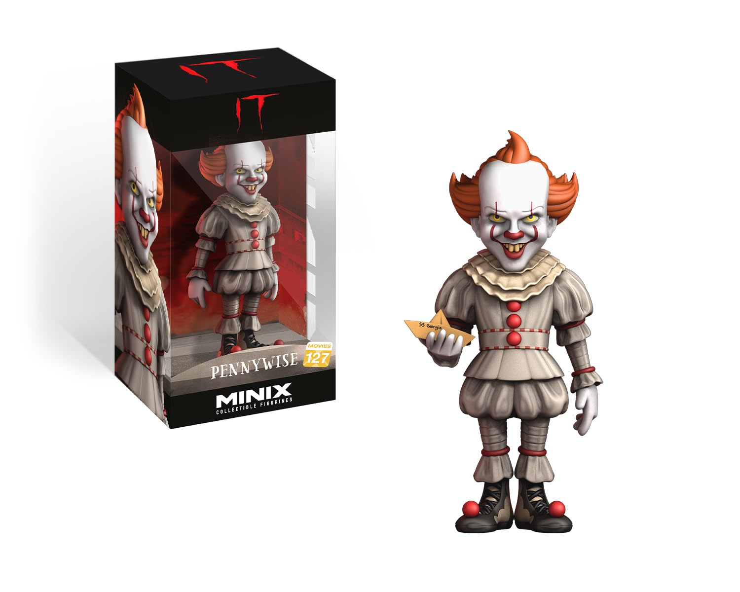 MINIX KOLLEKTYBLE FIGURINY, Figurka kolekcjonerska 12 cm, to Pennywise, kolekcjonerskie przedmioty wystawowe, pomysł na prezent, zabawki dla dzieci i dorosłych, fanów kina (MN16648)