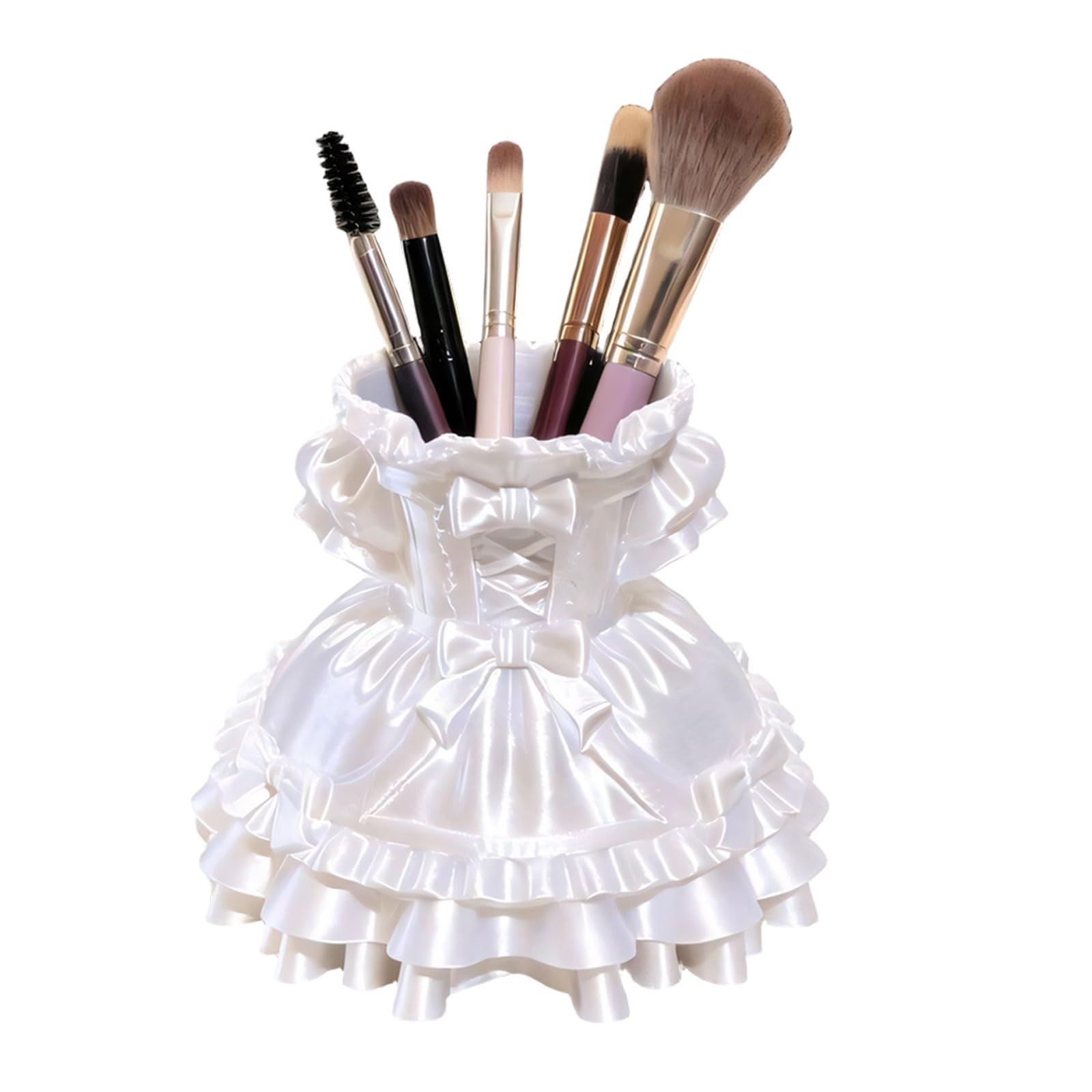 CRFFZ 3D Printed Dress Shape Pen Cup Desktop Organiser Storage Container for Writing Tool Cosmetic Brush Organization Desktop Planner