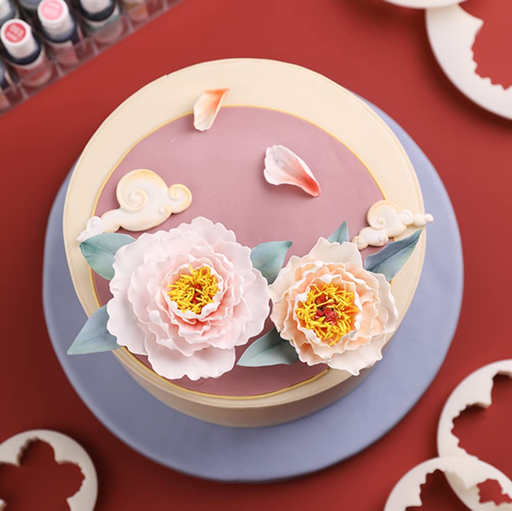 SK Ausstechformen für Fondant, Pfingstrosen, 5-teilig, für Fondant, Modellierwerkzeuge, für Kuchendekoration, Grün