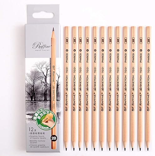 Miniatura 2 de YYMIYU Dibujo Pintura Lápiz de Madera Lápiz de Boceto 12 Lápices por Caja (2B)