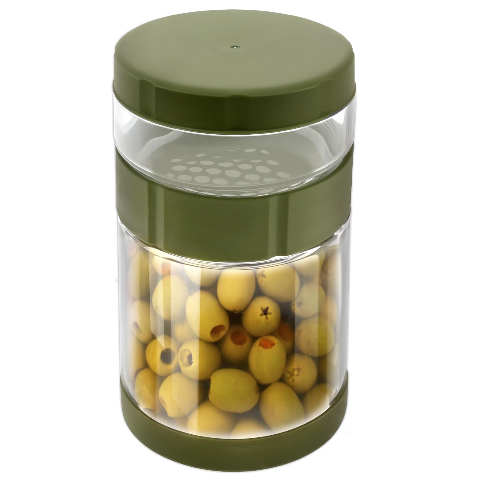 MENIBBLER Glass Pickle Jar with Strainer, Dry Wet Separation Pickle and Olive Jar Large Capacity Upside Down Kimchi Cucumber Container for Home Kitchen