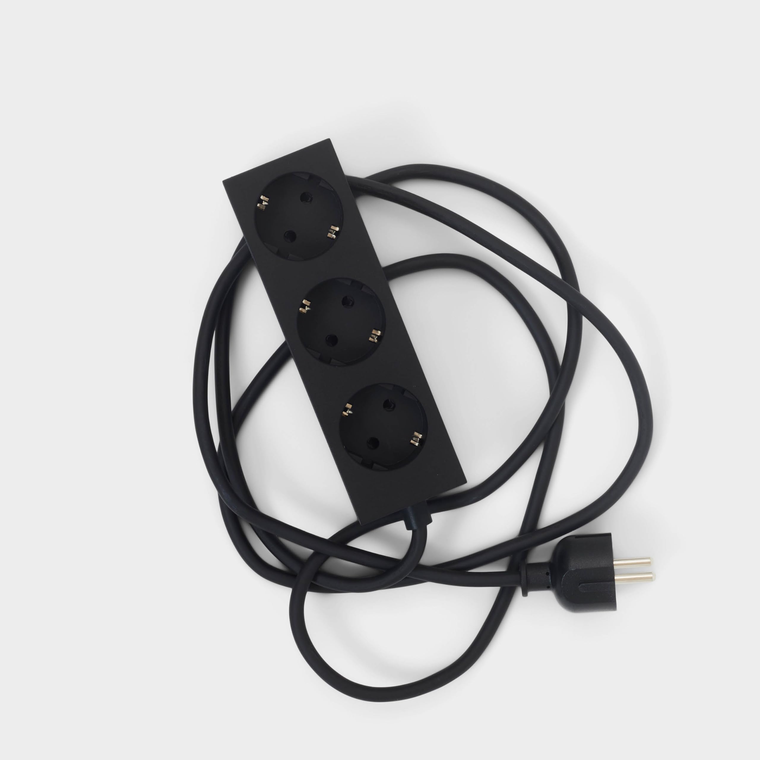 Pedestal Power Bar regleta de enchufes de 2 m con Base magnética (Negra) - práctico y Elegante Enchufe múltiple magnético de 3 vías - Enchufe magnético de 3 vías - regleta de alimentación de 3 vías
