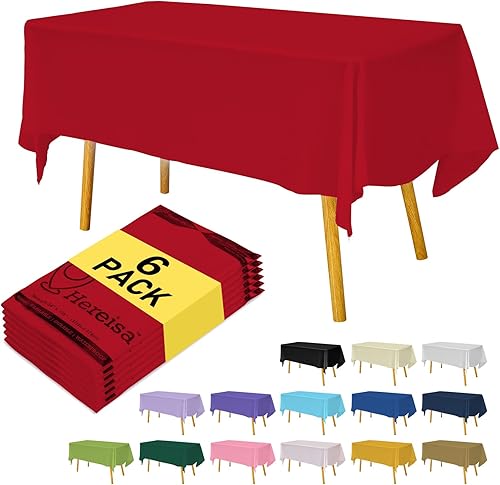 Miniatura 123 de Mantel desechable de alta calidad, paquete de 12, manteles de 54 x 108 pulgadas para fiestas, manteles decorativos para mesas rectangulares, mantel