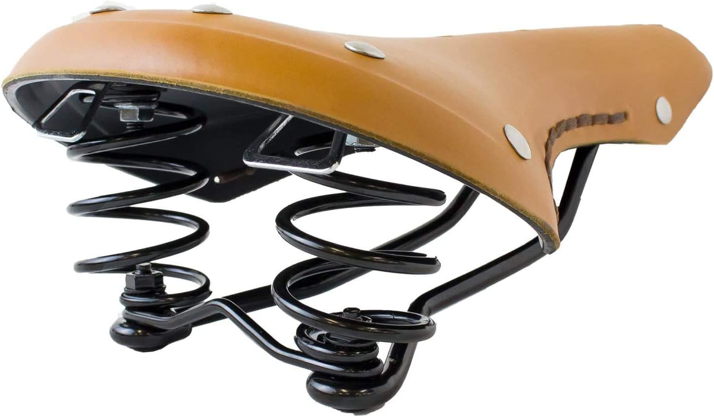 GORIX Bike Leather Cowhide Saddle Seat Spring Shock Absorber MTB Road