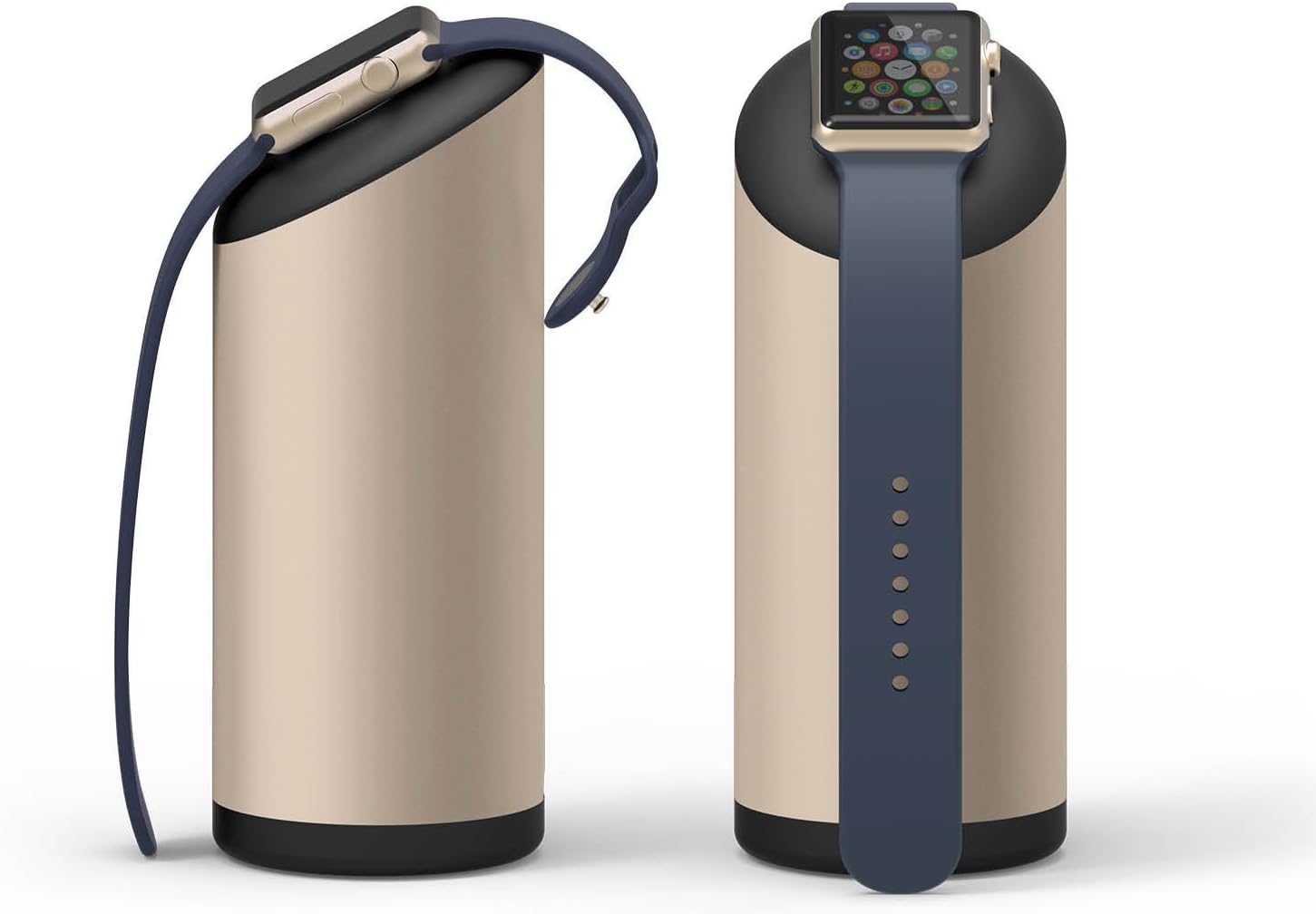elago W Charging Stand Compatible with Apple Watch Series Ultra/8/SE2/7/6/SE/5/4/3/2/1 (49mm, 45mm, 44mm, 42mm, 41mm, 40mm, 38mm) - Premium Aluminum, Fits Within Car’s Cupholder (Champagne Gold)