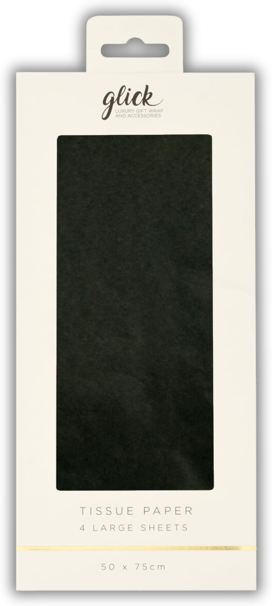 Glick Four Sheets of Black Tissue Paper, 750mm x 500mm, for Gift Wrapping and Birthday (TP12)