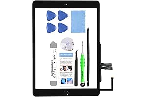 iPad 6 Screen Replacement Glass Touch Digitizer with Home Button and Tools (Black)