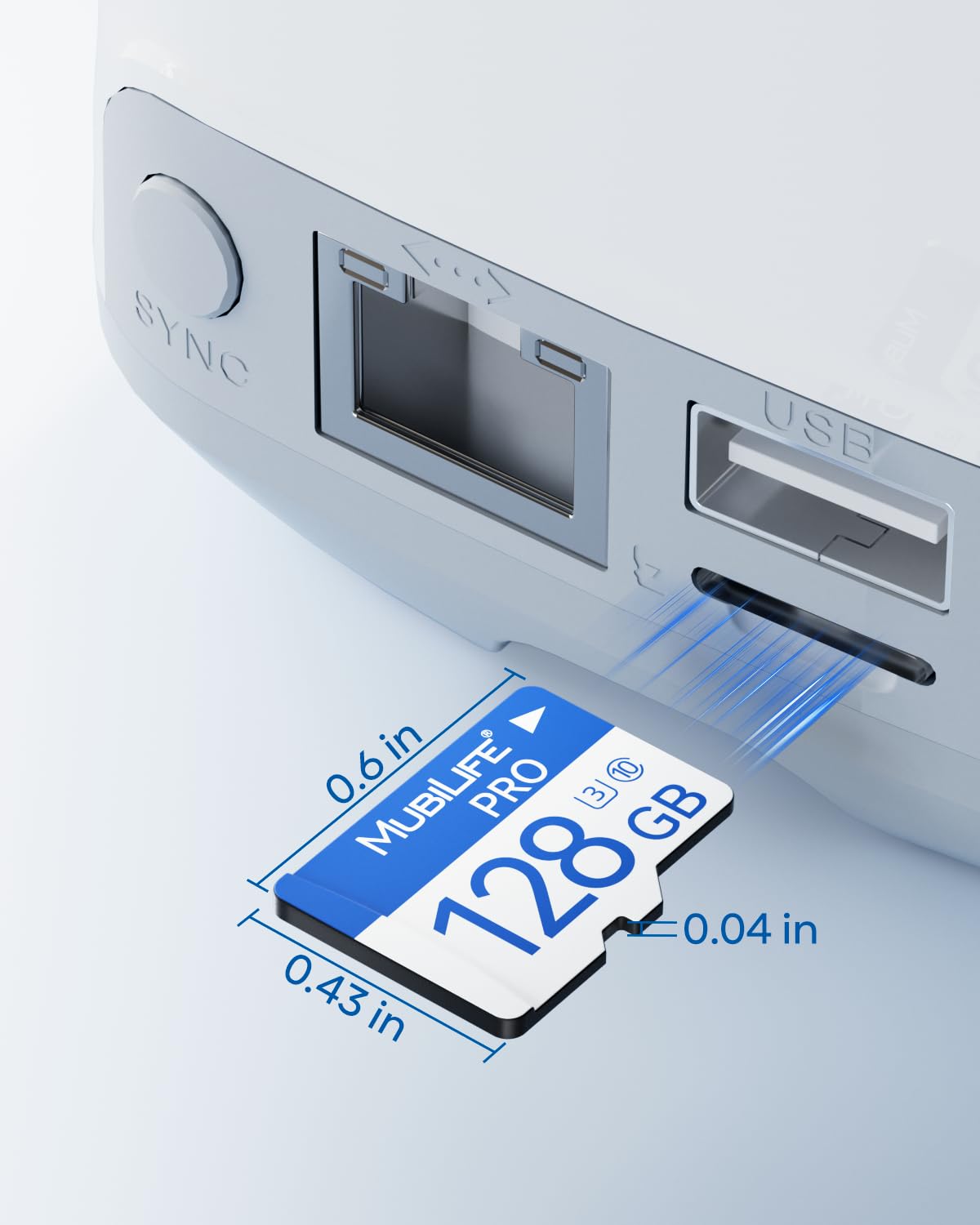 MUBILIFE Scheda SD da 128 GB, soluzione di archiviazione perfetta per telecamere di sicurezza, scheda di memoria ad alta capacità, ad alta velocità e affidabile