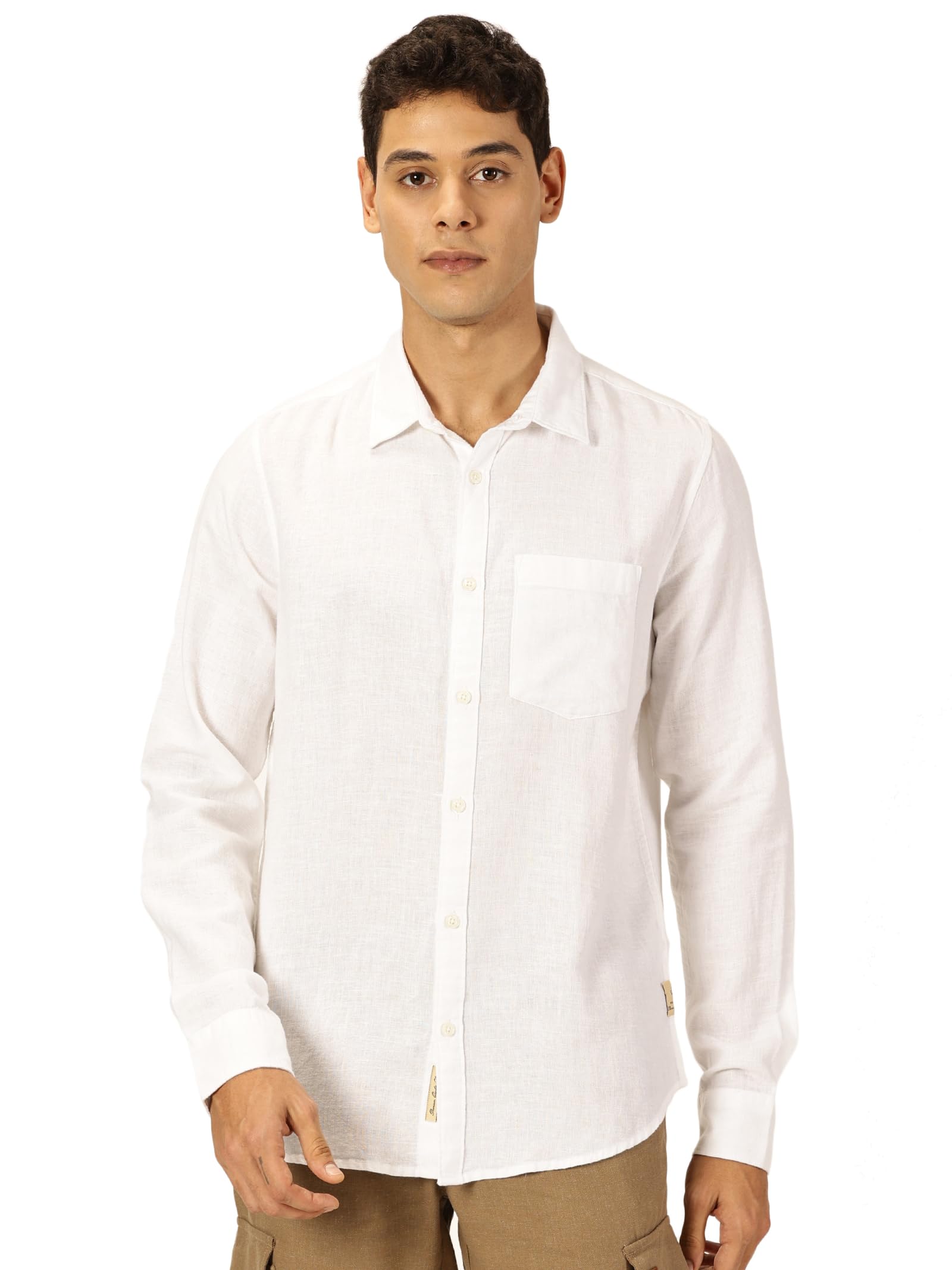thomas scott Men's | Solid | Premium Linen Blend | Spread Collar | Summer Wear | Long Sleeve | Shirts for Men-picture-40