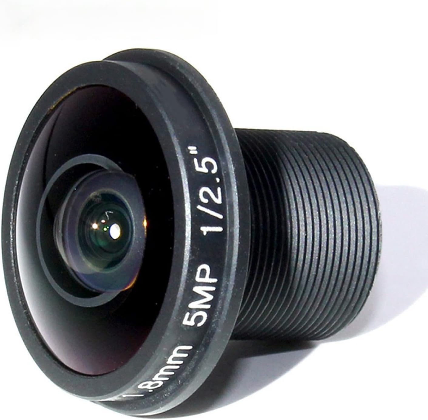 Dioche 1.8mm 180 Fisheye Lens, 5MP HD CCTV Wide Angle Panoramic Camera, Metal Construction, Black, C-Mount Compatible