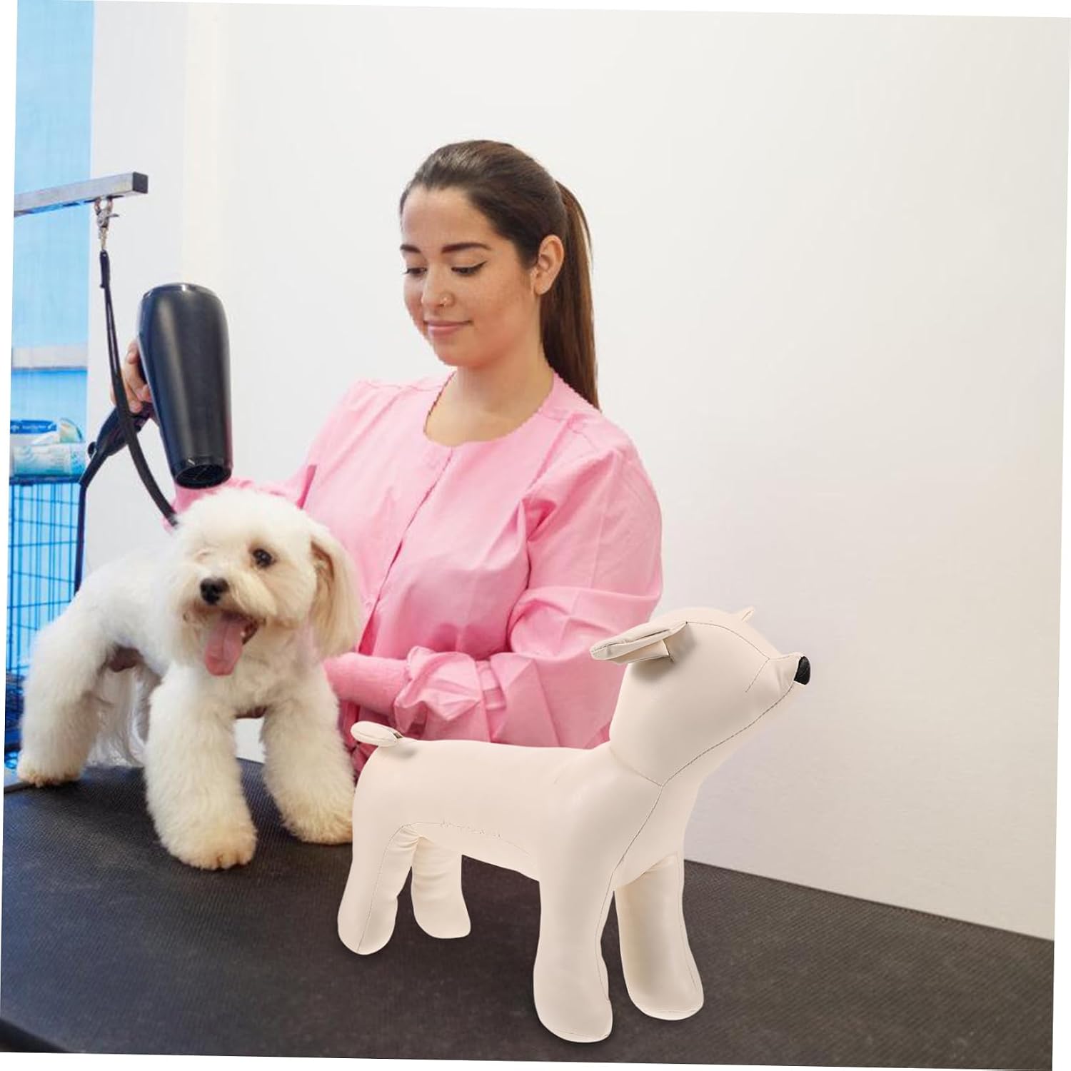 Pu Leather Dog Mannequin Dress Form for Sewing Clothing Medium Size Realistic Stand