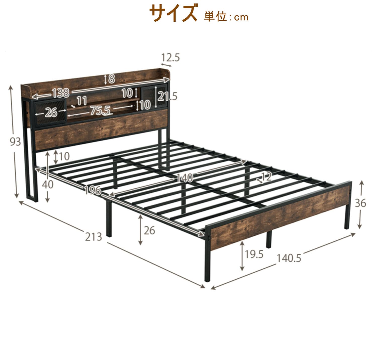 Amazon.co.jp: Single Steel Pipe Bed, Bed Frame Tansu no Gen, Bed
