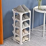 Senhill 5-stöckiges Schuhregal Kunststoff Schuhschrank Schuhständer Schuhablage Stapelbares Schuhregal für Schrank Schlafzimmer Eingang (Weiß)
