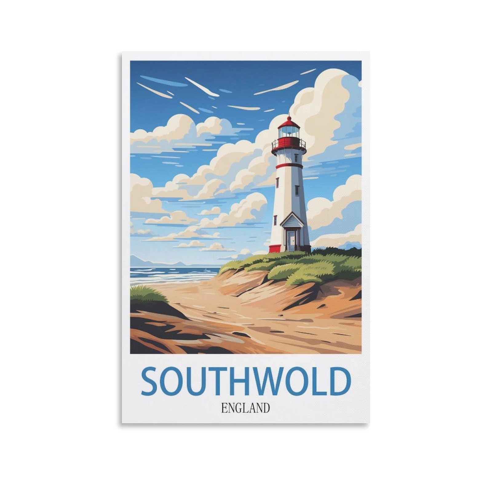 EZMLFA 5D Diamond Art Kits for Beginner,Southwold England,Diamond Art Kits Gem Cross Stitch Easy Kits for Beginner Crystal Art Crafts Home Wall Decor 40x40cm
